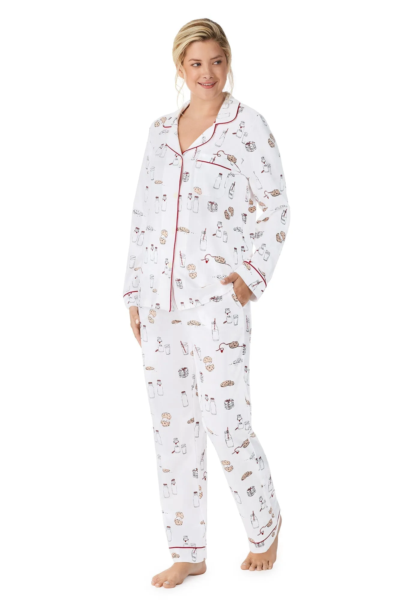 Milk and Cookies Long Sleeve Classic Stretch Jersey PJ Set sold by BedHead product image thumbnail 2