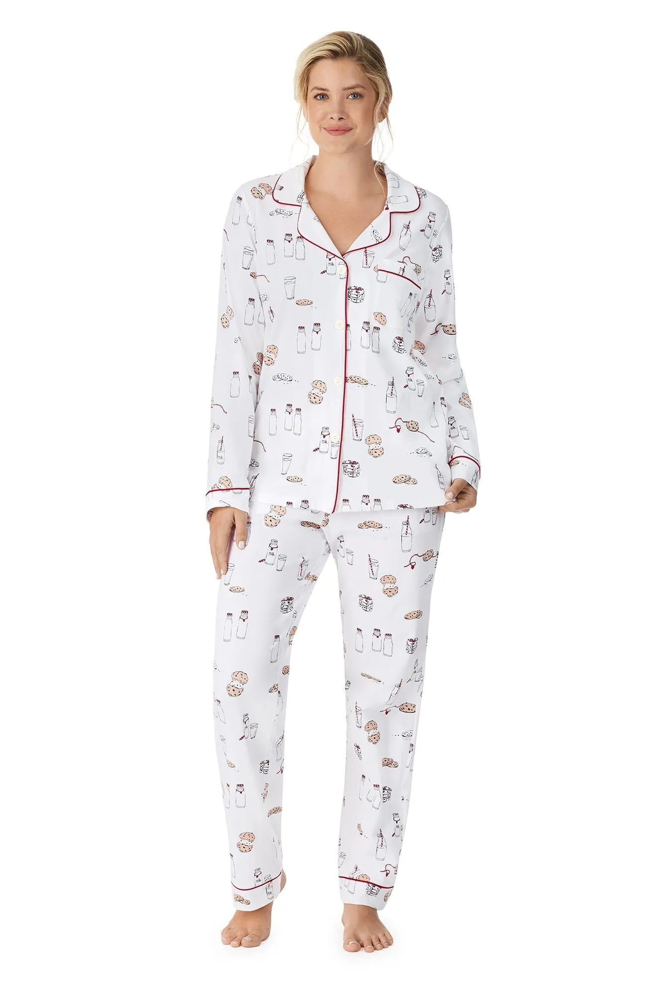 Milk and Cookies Long Sleeve Classic Stretch Jersey PJ Set sold by BedHead
