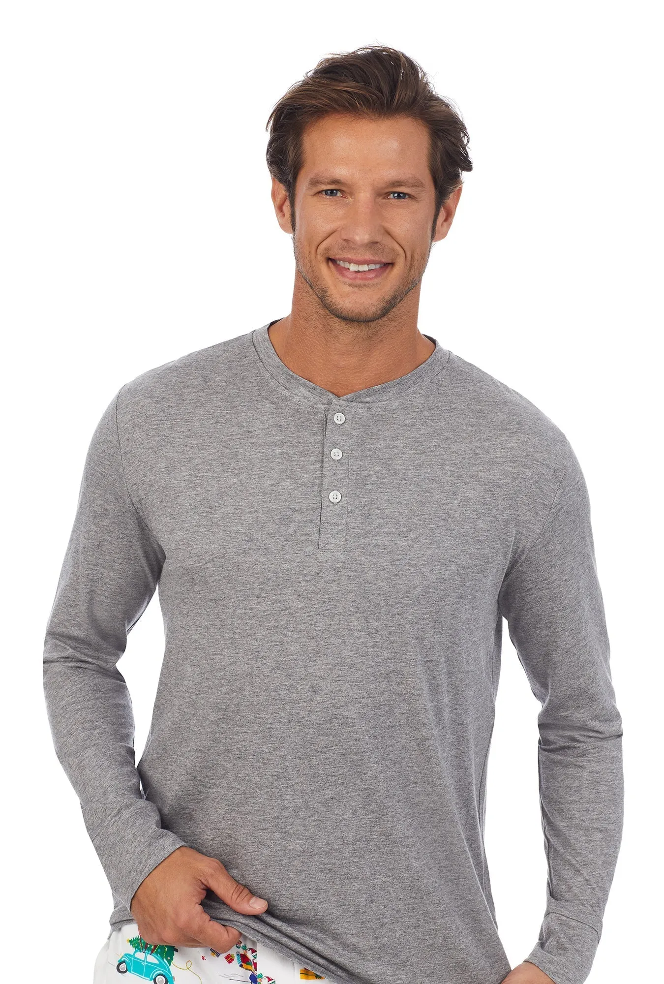 Holiday Rush Men's Henley Stretch Jersey PJ Set sold by BedHead product image thumbnail 3