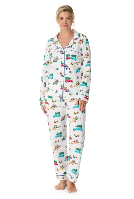 Holiday Rush Long Sleeve Classic Stretch Jersey PJ Set sold by BedHead