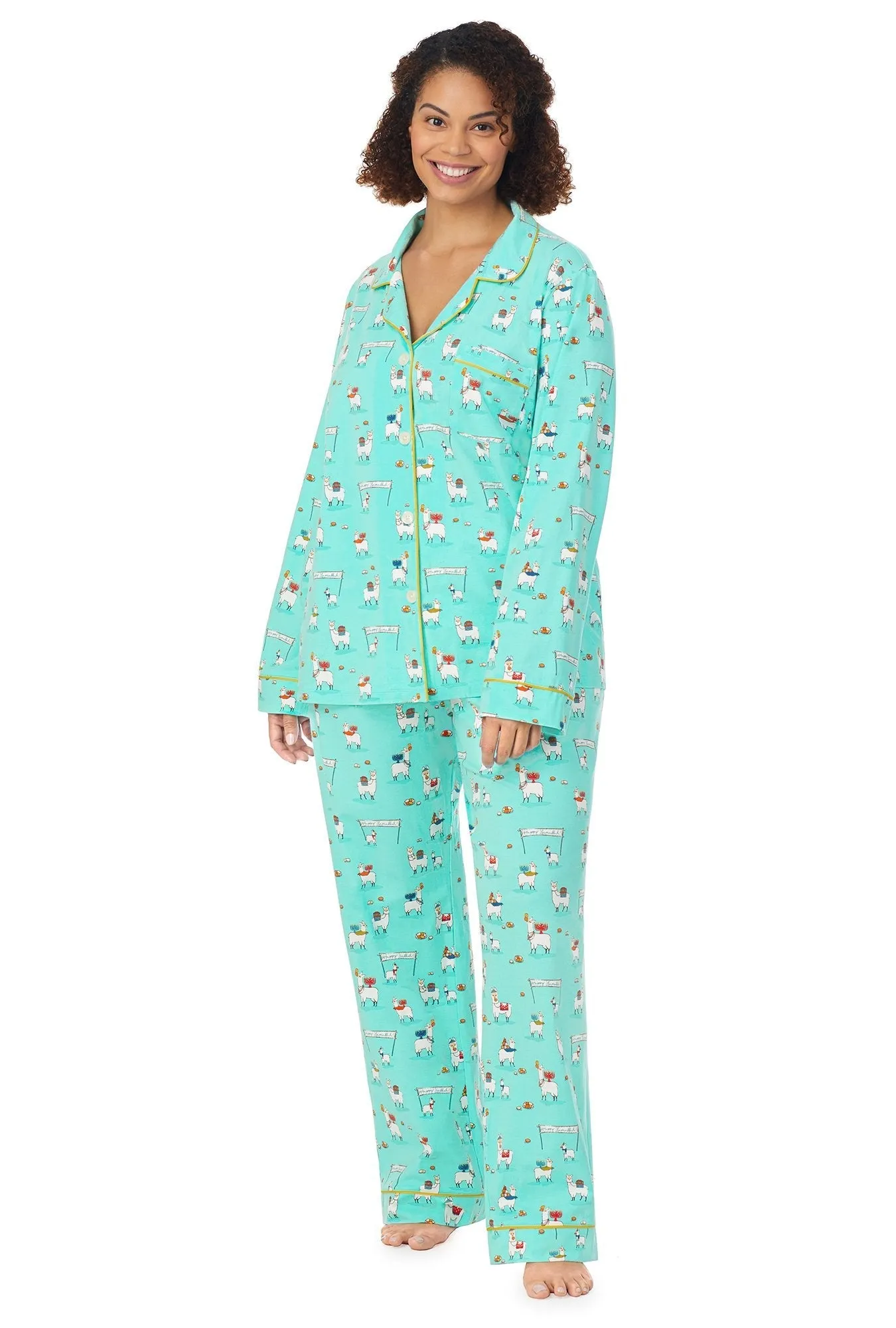 Happy Llamakkah Long Sleeve Classic Stretch Jersey PJ Set sold by BedHead product image thumbnail 5