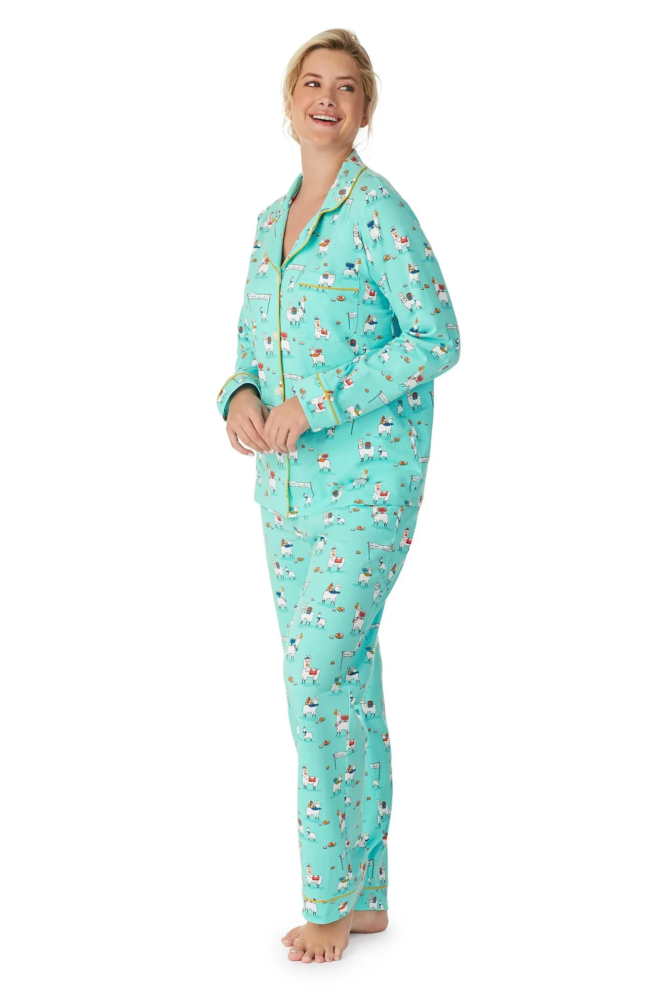 Happy Llamakkah Long Sleeve Classic Stretch Jersey PJ Set sold by BedHead product image thumbnail 2