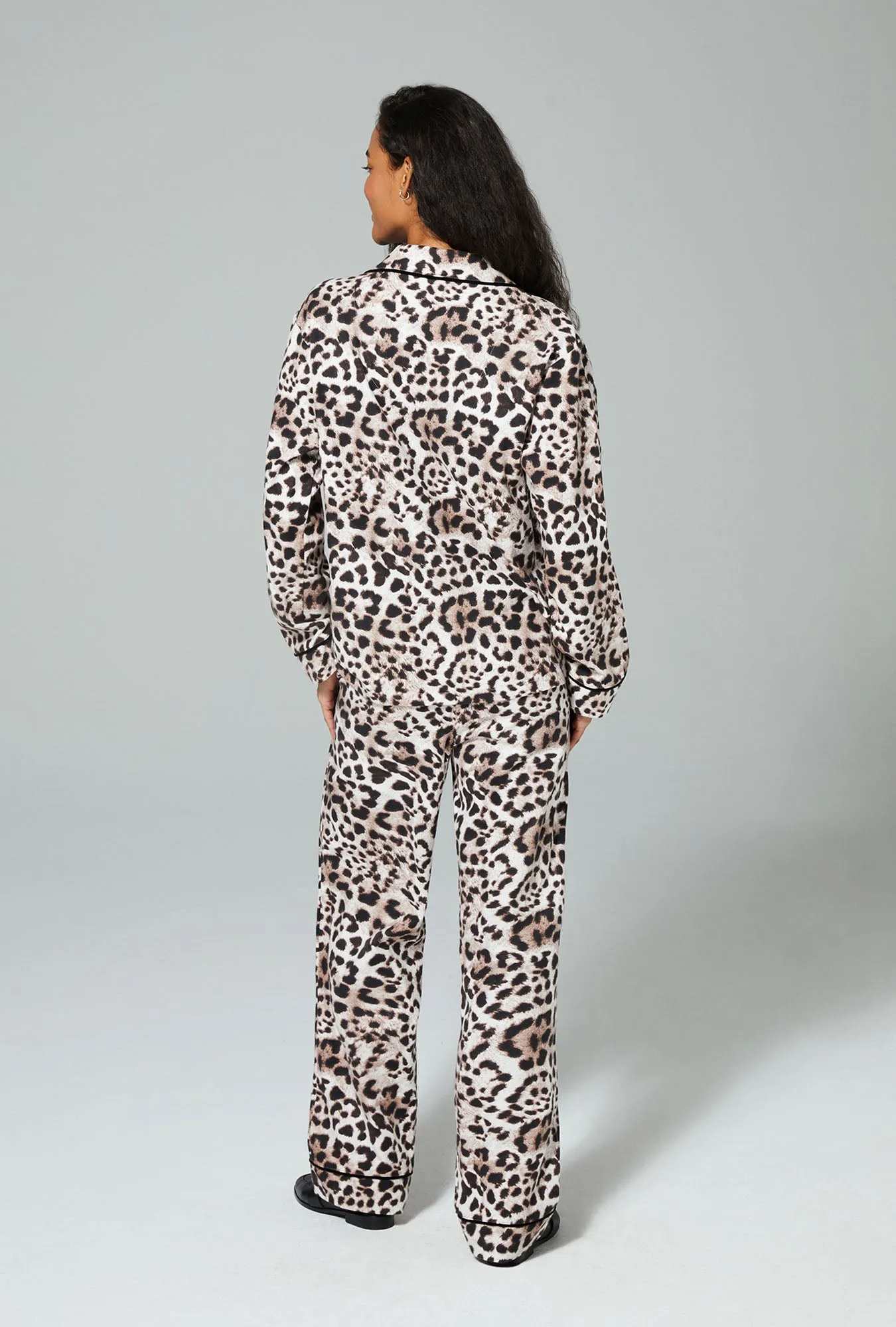 Charming Cheetah Long Sleeve Classic Woven Cotton Flannel PJ Set sold by BedHead product image thumbnail 3