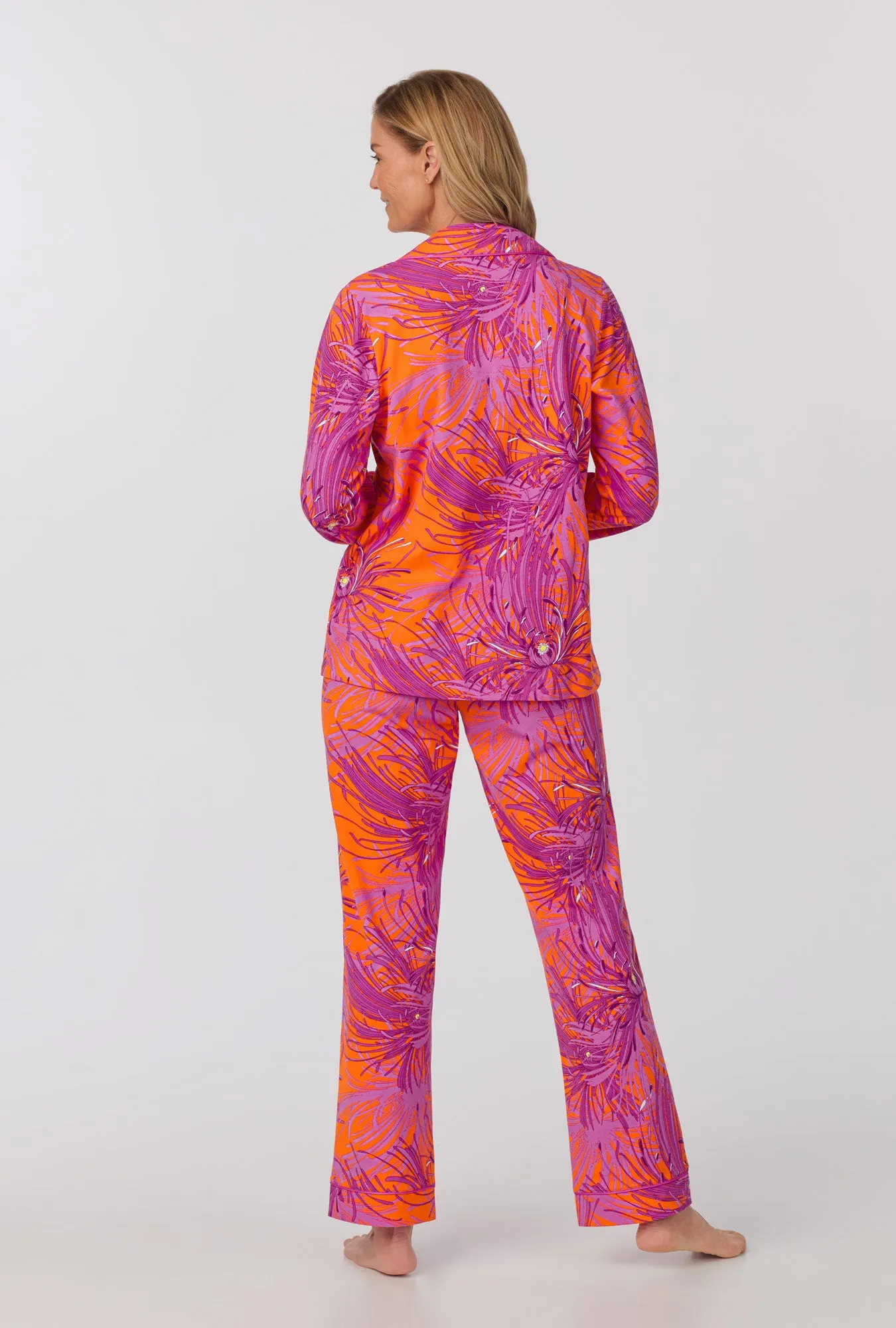 BedHead x Trina Turk Fuji Mums Women's Long Sleeve Classic Stretch Jersey PJ Set sold by BedHead product image thumbnail 3