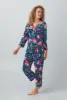 BedHead x Trina Turk India Garden 3/4 Sleeve Classic Stretch Jersey Cropped PJ Set sold by BedHead