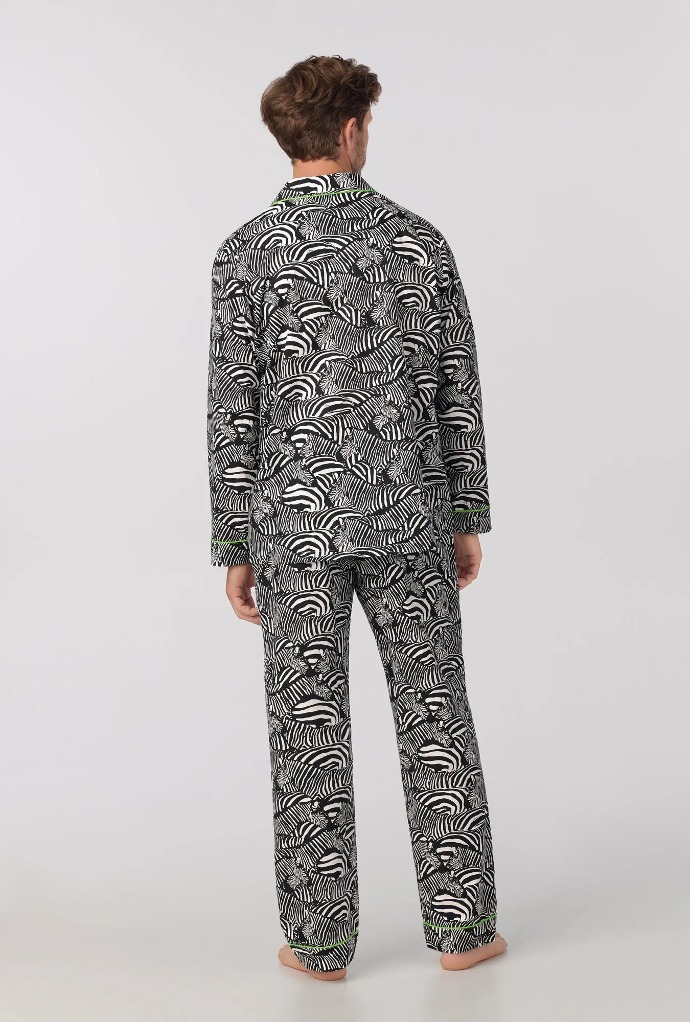 BedHead x Mr.Turk Zebra Safari Men's Long Sleeve Classic Woven Poplin PJ Set sold by BedHead product image thumbnail 4
