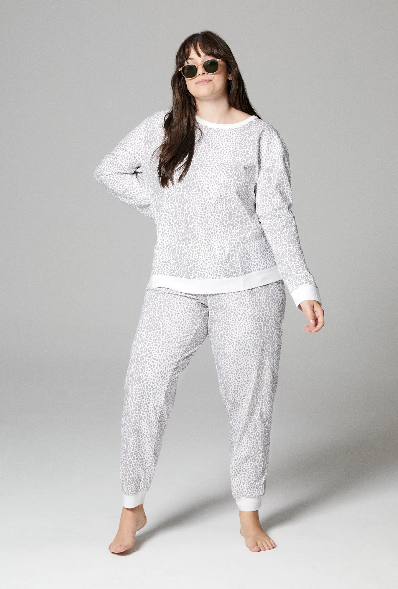Snowcat Long Sleeve Pullover Crew and Jogger Stretch Jersey PJ Set sold by BedHead product image thumbnail 4