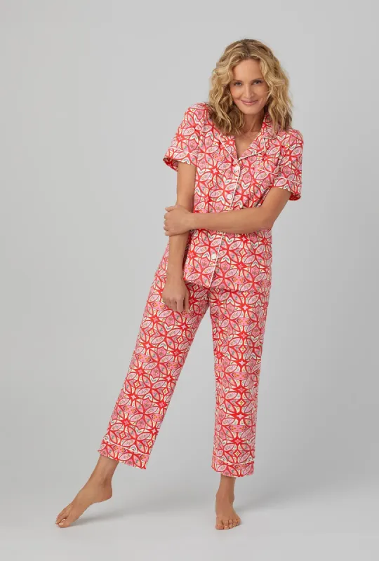Prairie Dawn Short Sleeve Classic Stretch Jersey Cropped PJ Set sold by BedHead