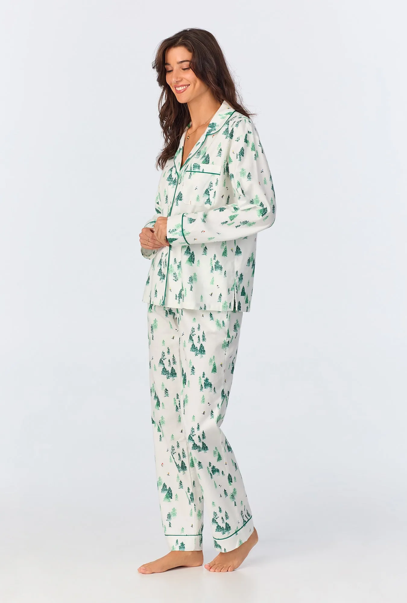 Hit the Slopes Long Sleeve Classic Woven Portuguese Flannel PJ Set sold by BedHead product image thumbnail 2