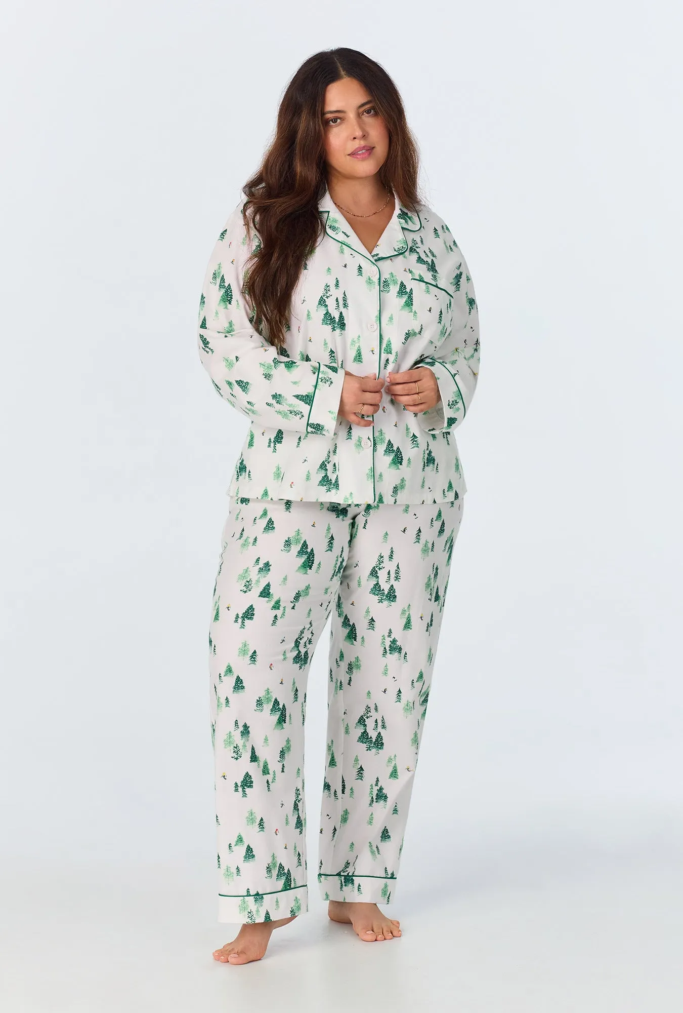 Hit the Slopes Long Sleeve Classic Woven Portuguese Flannel PJ Set sold by BedHead product image thumbnail 4