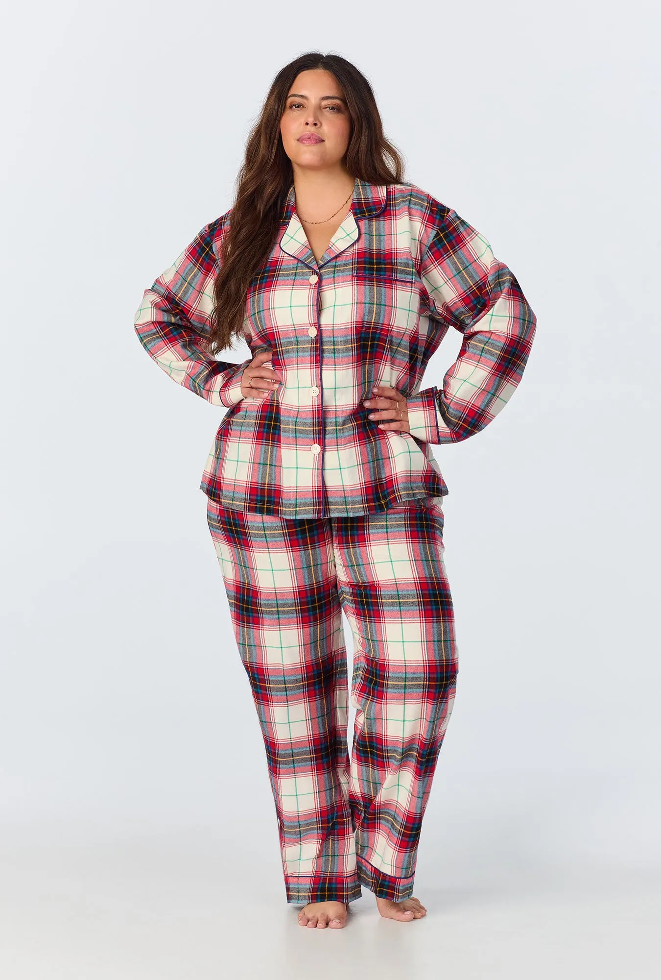 Winter Tartan Long Sleeve Classic Woven Portuguese Flannel PJ Set sold by BedHead product image thumbnail 4