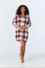 Winter Tartan High Low Woven Portuguese Flannel Boyfriend Shirt sold by BedHead