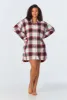 Winter Tartan High Low Woven Portuguese Flannel Boyfriend Shirt sold by BedHead