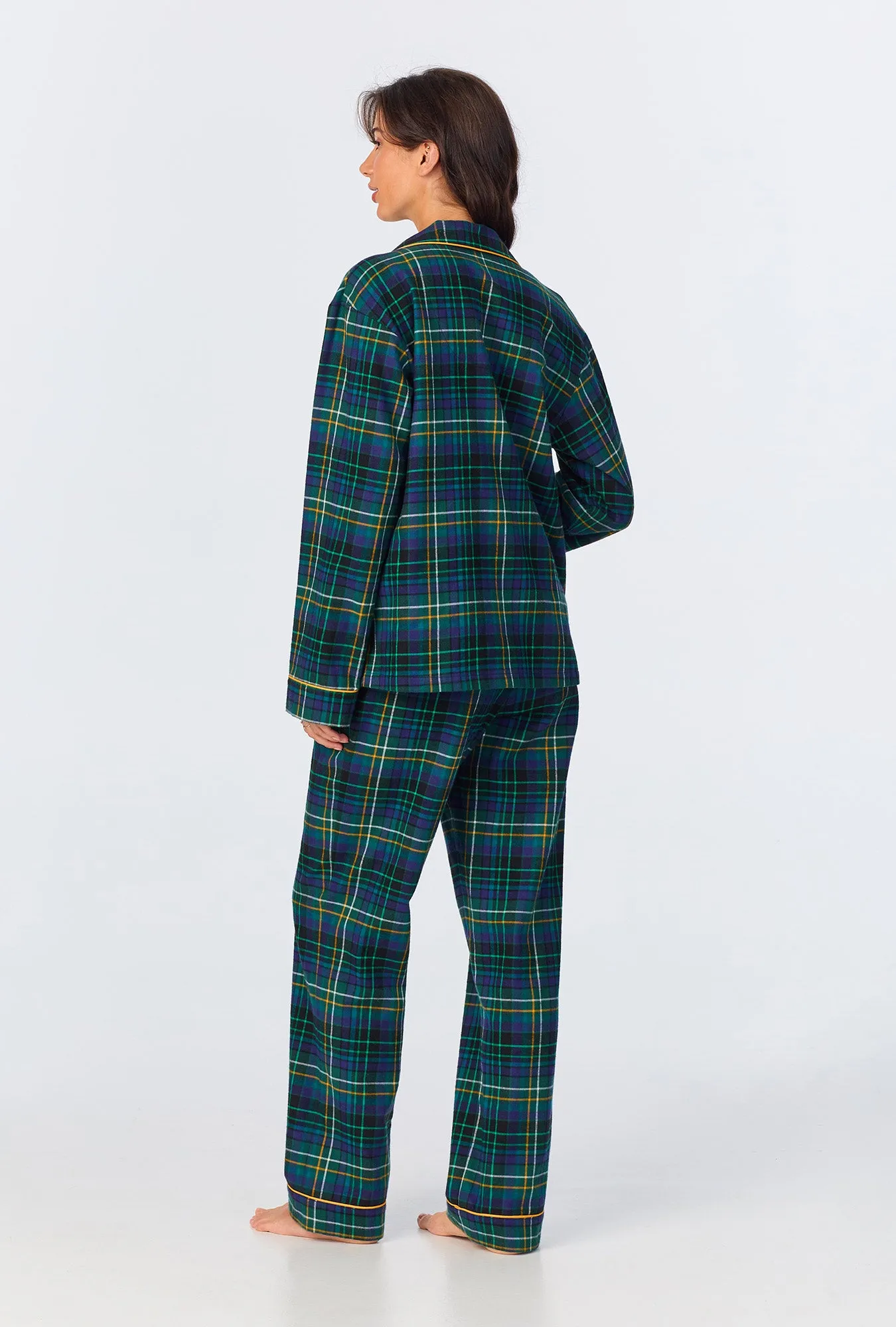 Celebration Plaid Long Sleeve Classic Woven Portuguese Flannel PJ Set sold by BedHead product image thumbnail 3