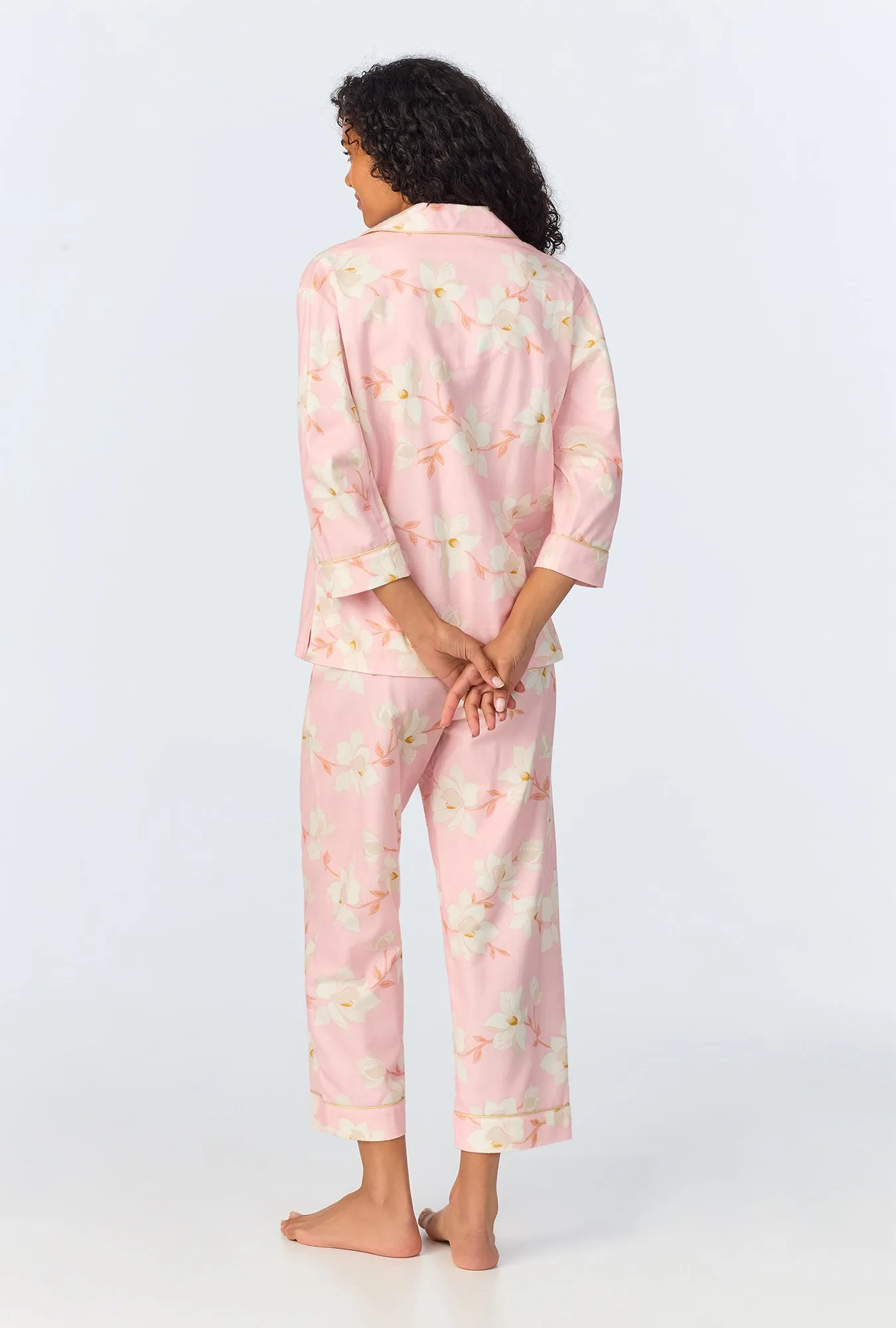 Magnolia Blossom 3/4 Sleeve Classic Woven Portuguese Flannel PJ Set sold by BedHead product image thumbnail 3