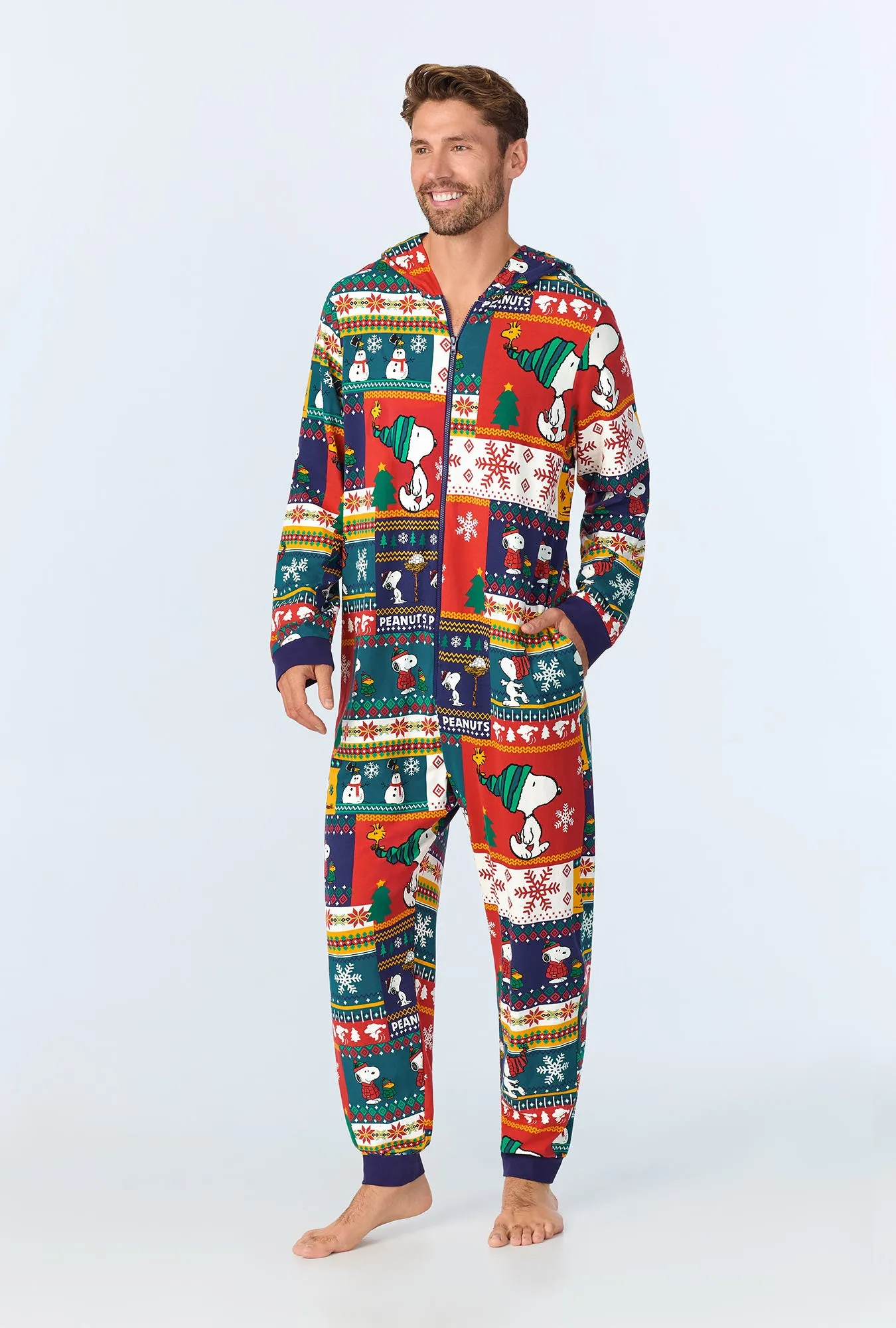 Fairisle Snoopy® Long Sleeve Stretch Jersey Unisex Onesie sold by BedHead