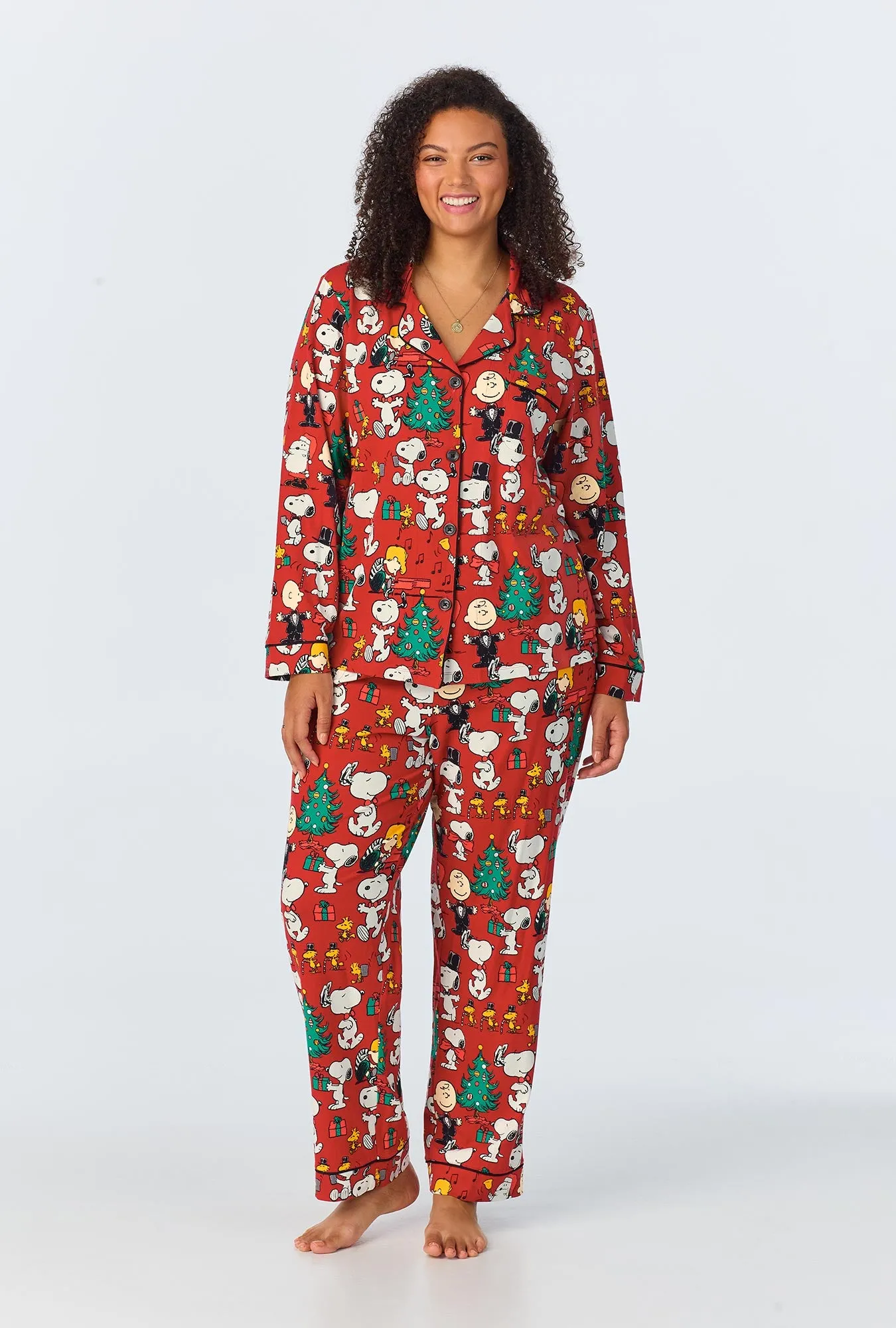 Peanuts® Festive Fun Long Sleeve Classic Stretch Jersey PJ Set sold by BedHead product image thumbnail 4