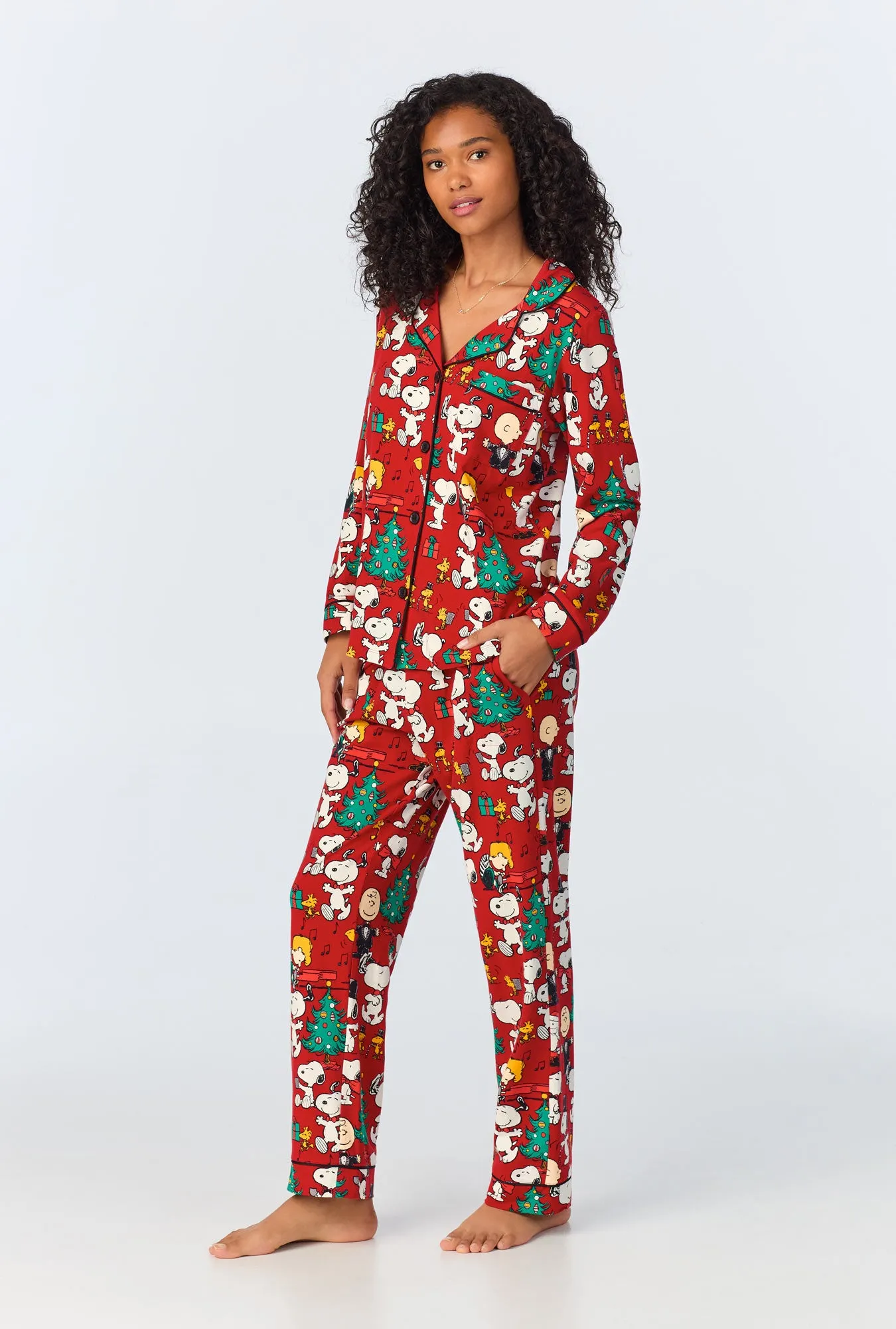 Peanuts® Festive Fun Long Sleeve Classic Stretch Jersey PJ Set sold by BedHead product image thumbnail 2