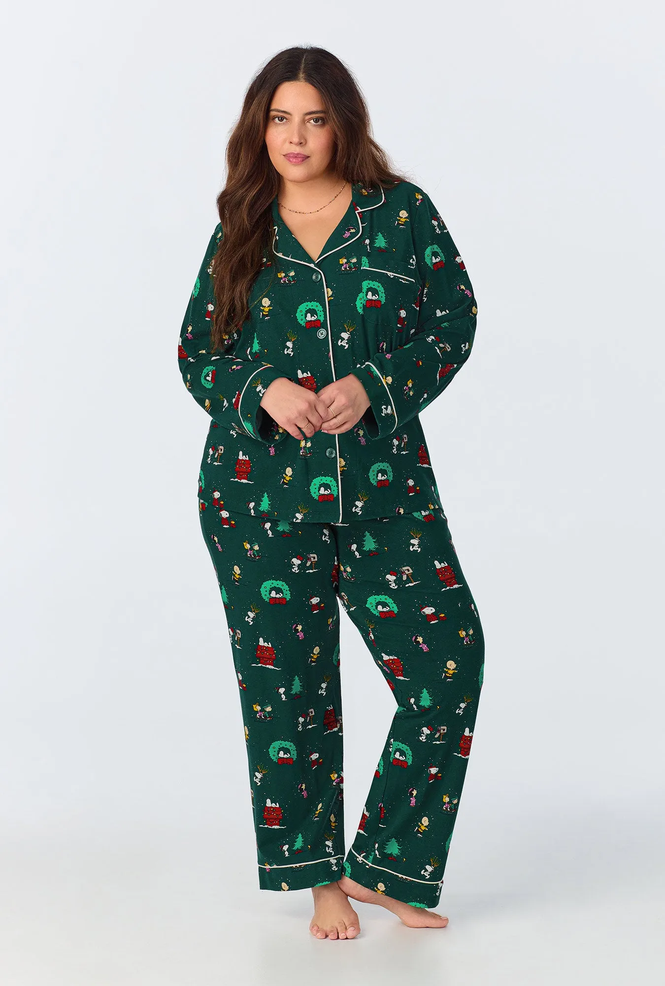 Peanuts® Winter Holidays Long Sleeve Classic Stretch Jersey PJ Set sold by BedHead product image thumbnail 5