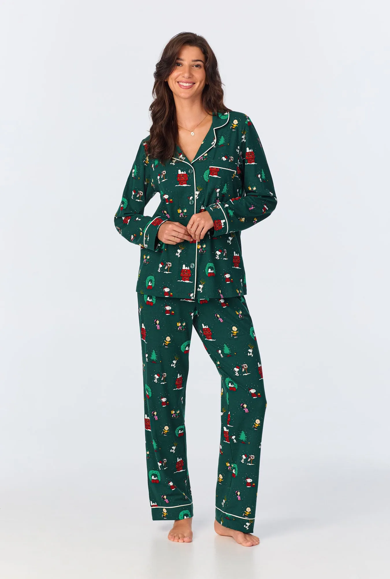 Peanuts® Winter Holidays Long Sleeve Classic Stretch Jersey PJ Set sold by BedHead product image thumbnail 2