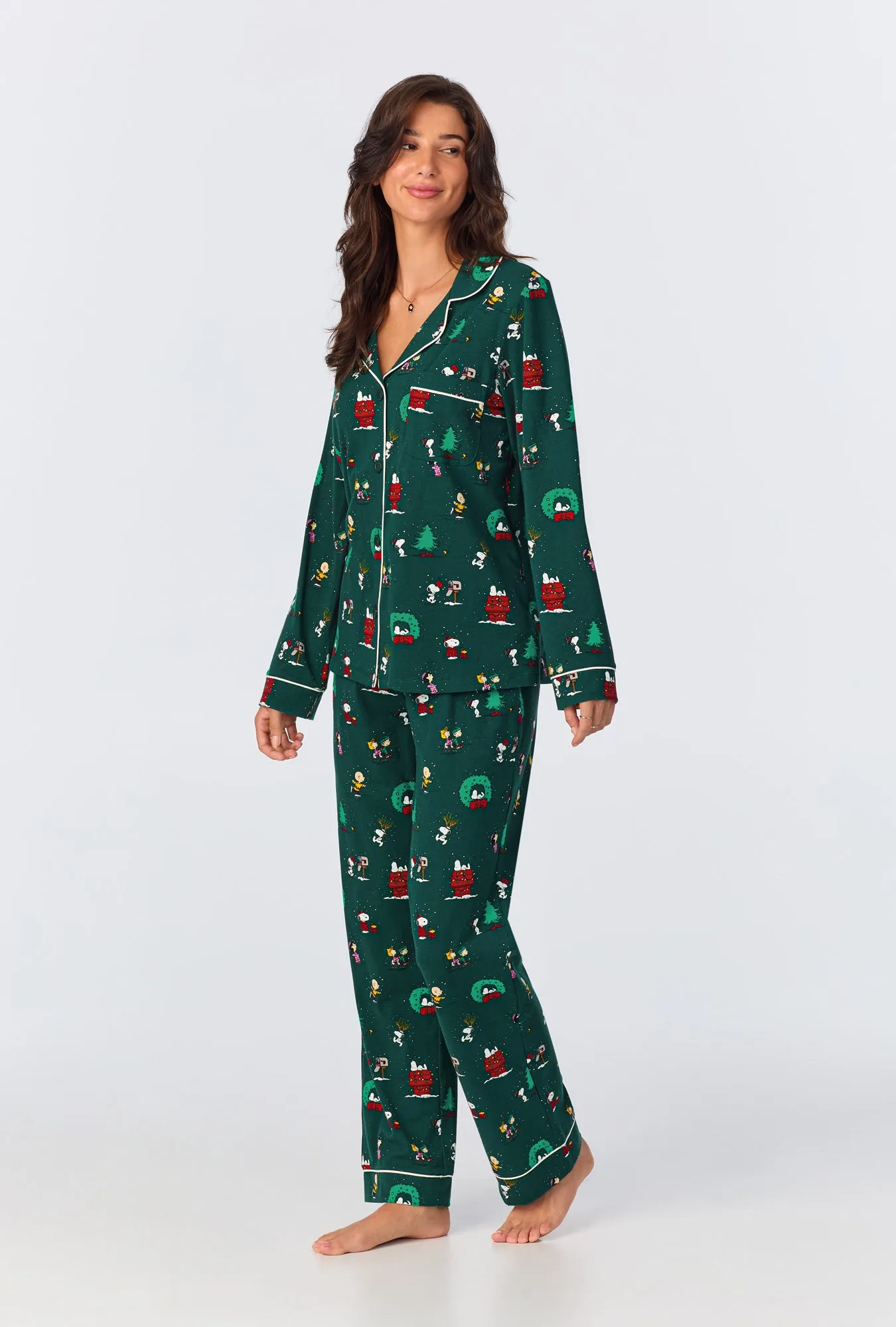 Peanuts® Winter Holidays Long Sleeve Classic Stretch Jersey PJ Set sold by BedHead product image thumbnail 3
