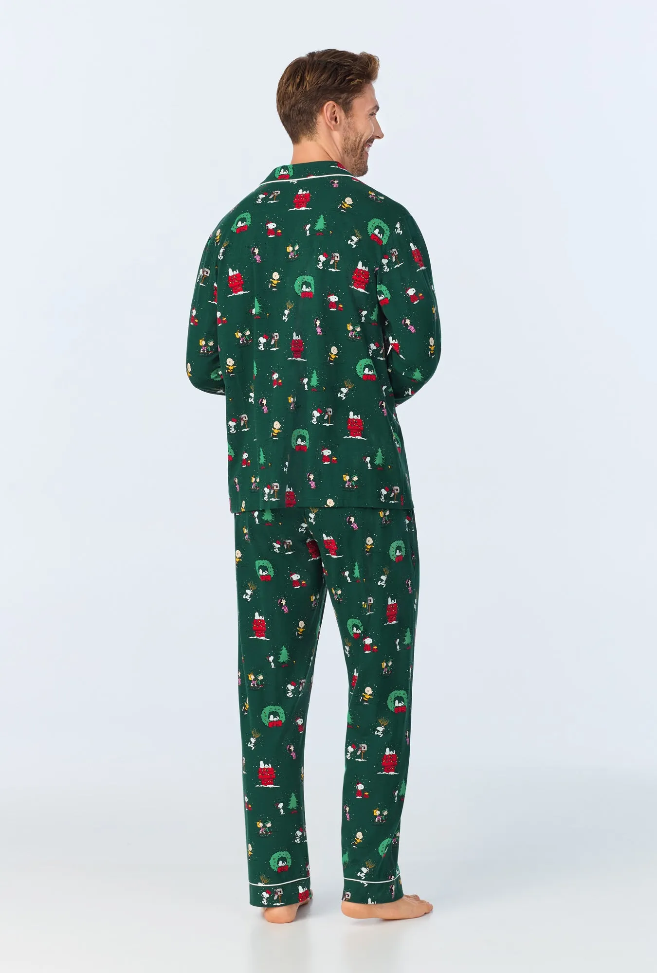 Peanuts® Winter Holiday Men's Long Sleeve Classic Stretch Jersey PJ Set sold by BedHead product image thumbnail 3