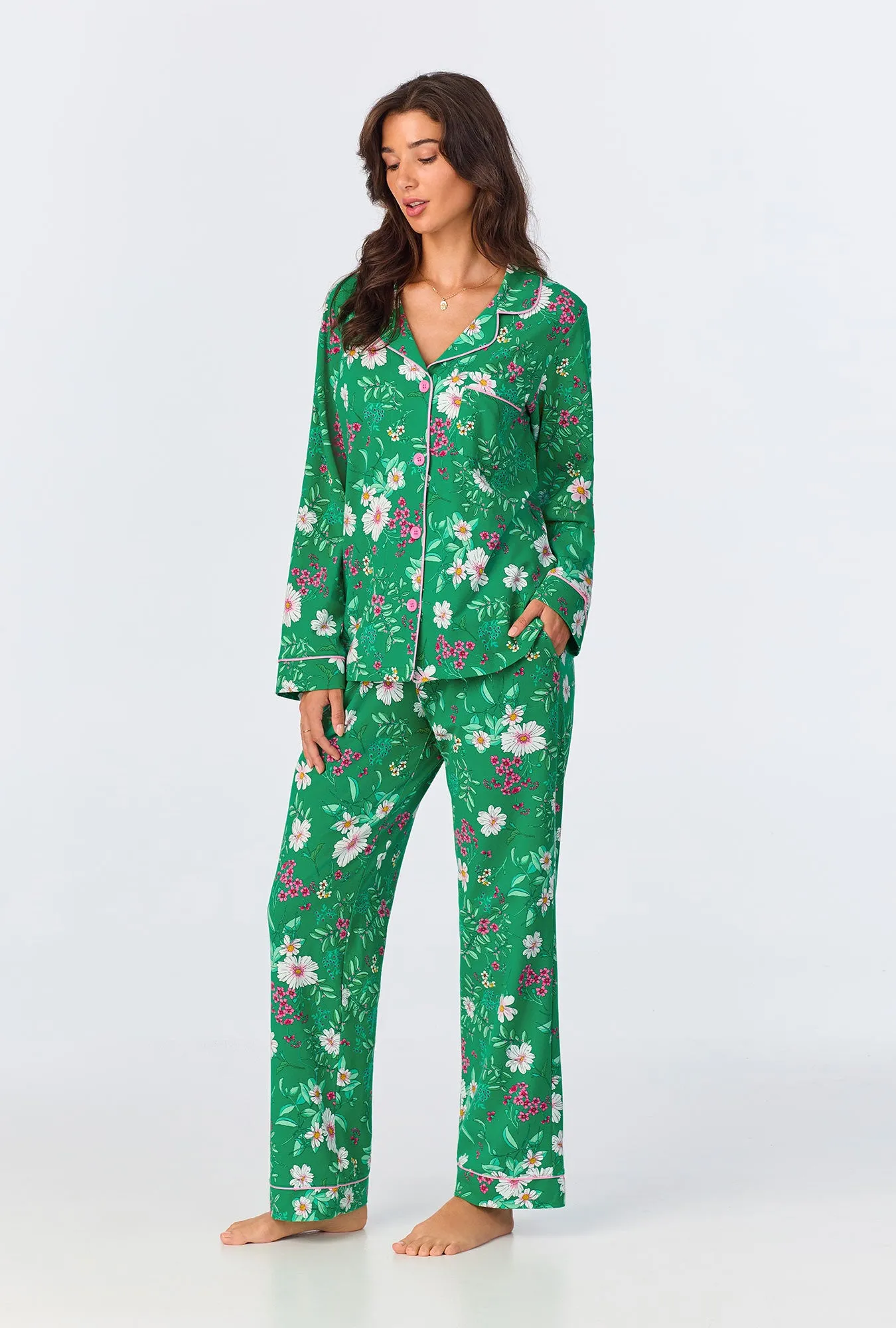 Forever Floral Long Sleeve Classic Stretch Jersey PJ Set sold by BedHead product image thumbnail 2