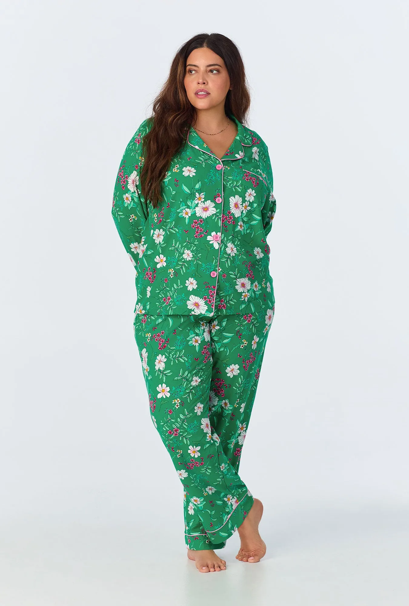 Forever Floral Long Sleeve Classic Stretch Jersey PJ Set sold by BedHead product image thumbnail 4
