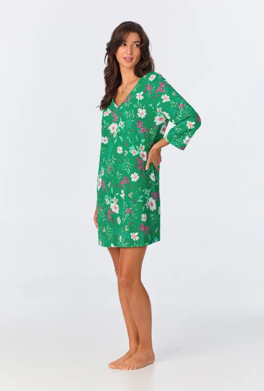 Forever Floral 3/4 Sleeve Stretch Jersey Sleepshirt sold by BedHead