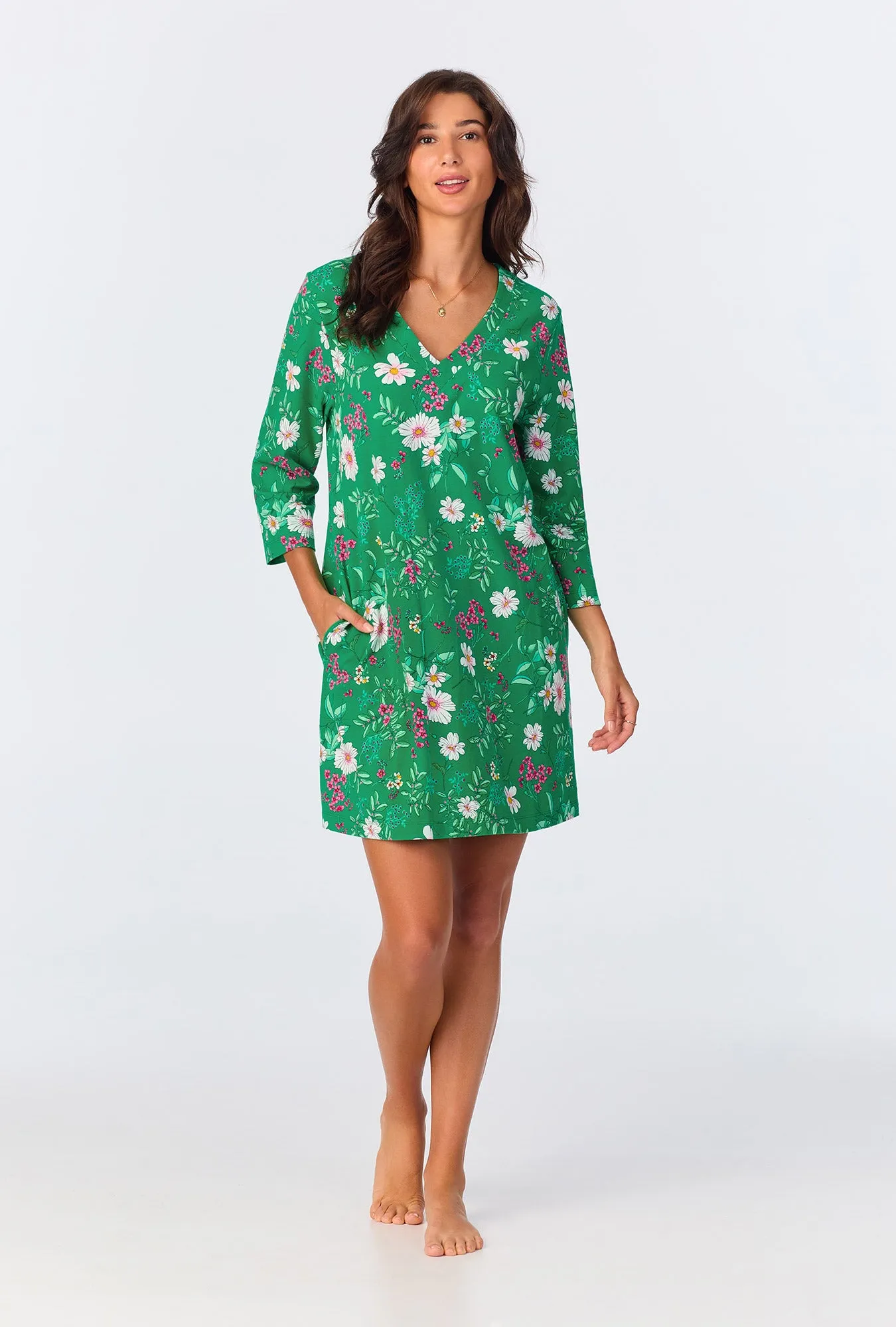 Forever Floral 3/4 Sleeve Stretch Jersey Sleepshirt sold by BedHead product image thumbnail 3