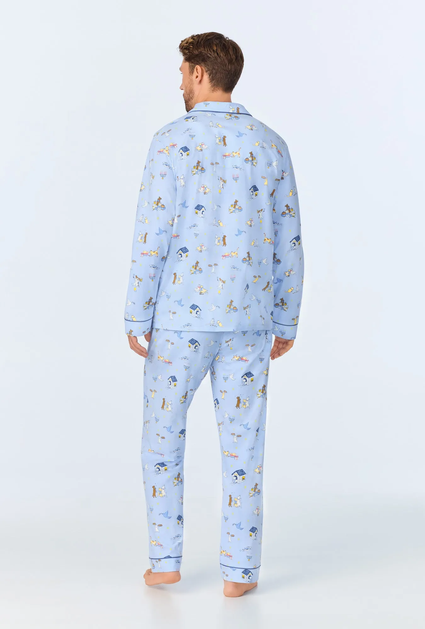 Festival of Lights Men's Long Sleeve Classic Stretch Jersey PJ Set sold by BedHead product image thumbnail 3