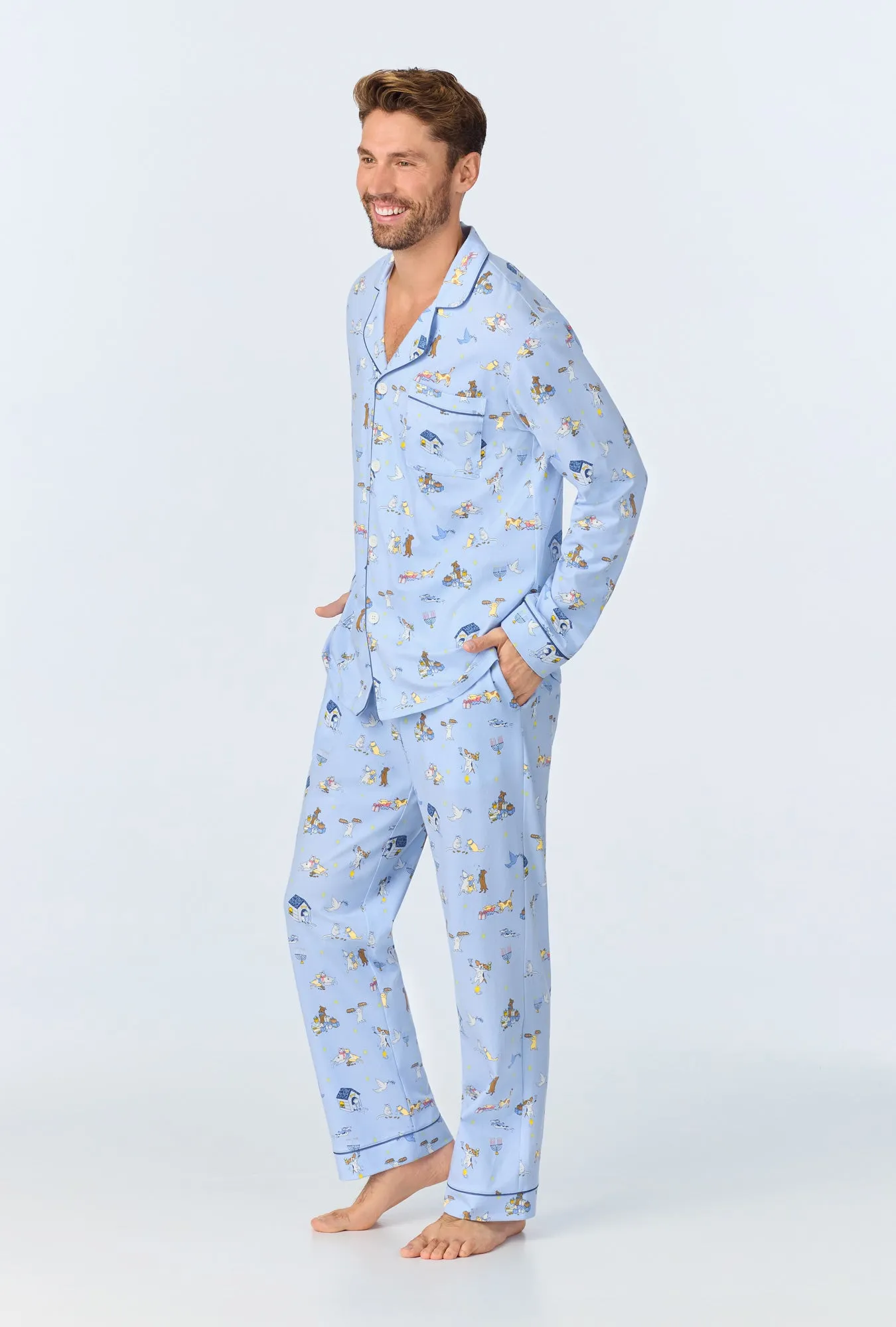 Festival of Lights Men's Long Sleeve Classic Stretch Jersey PJ Set sold by BedHead product image thumbnail 2