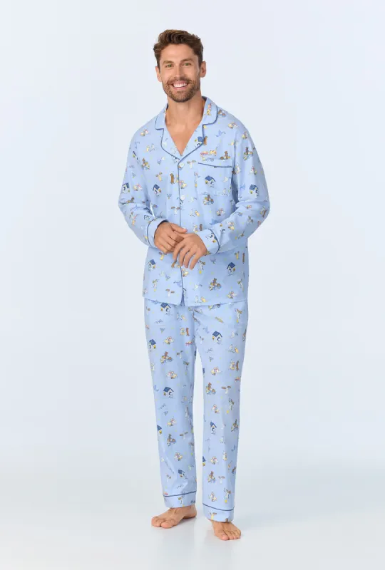 Festival of Lights Men's Long Sleeve Classic Stretch Jersey PJ Set sold by BedHead