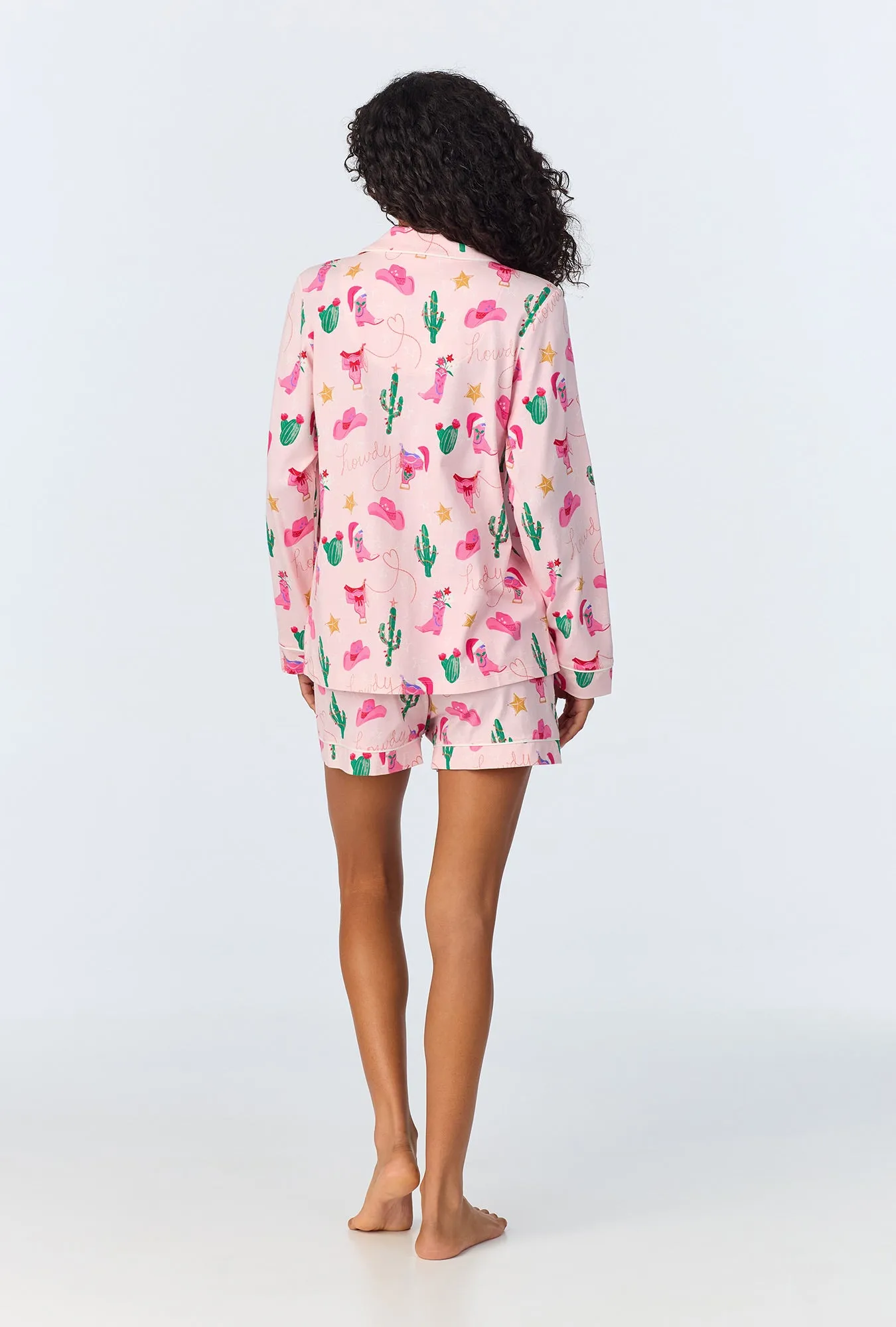 Christmas Cowgirl Long Sleeve Classic Stretch Jersey Short PJ Set sold by BedHead product image thumbnail 3