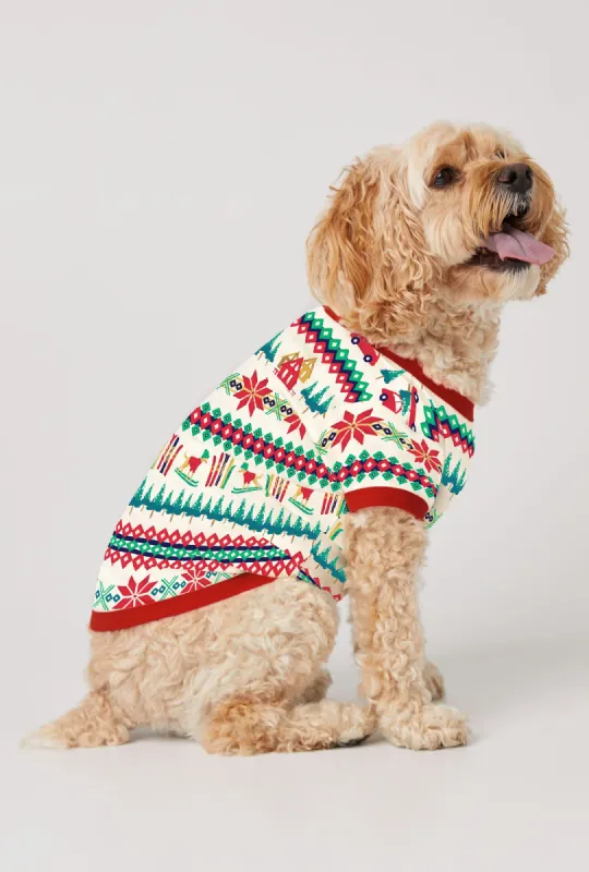 Festive Fairisle Stretch Jersey Dog Pajama sold by BedHead