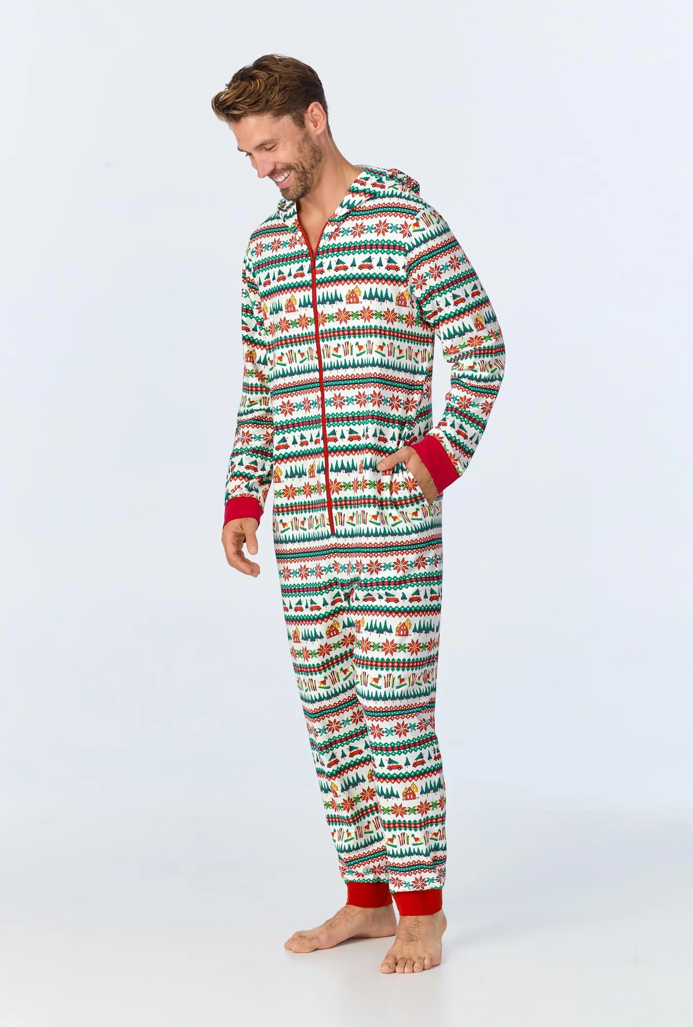 Festive Fairisle Long Sleeve Stretch Jersey Unisex Onesie sold by BedHead product image thumbnail 4