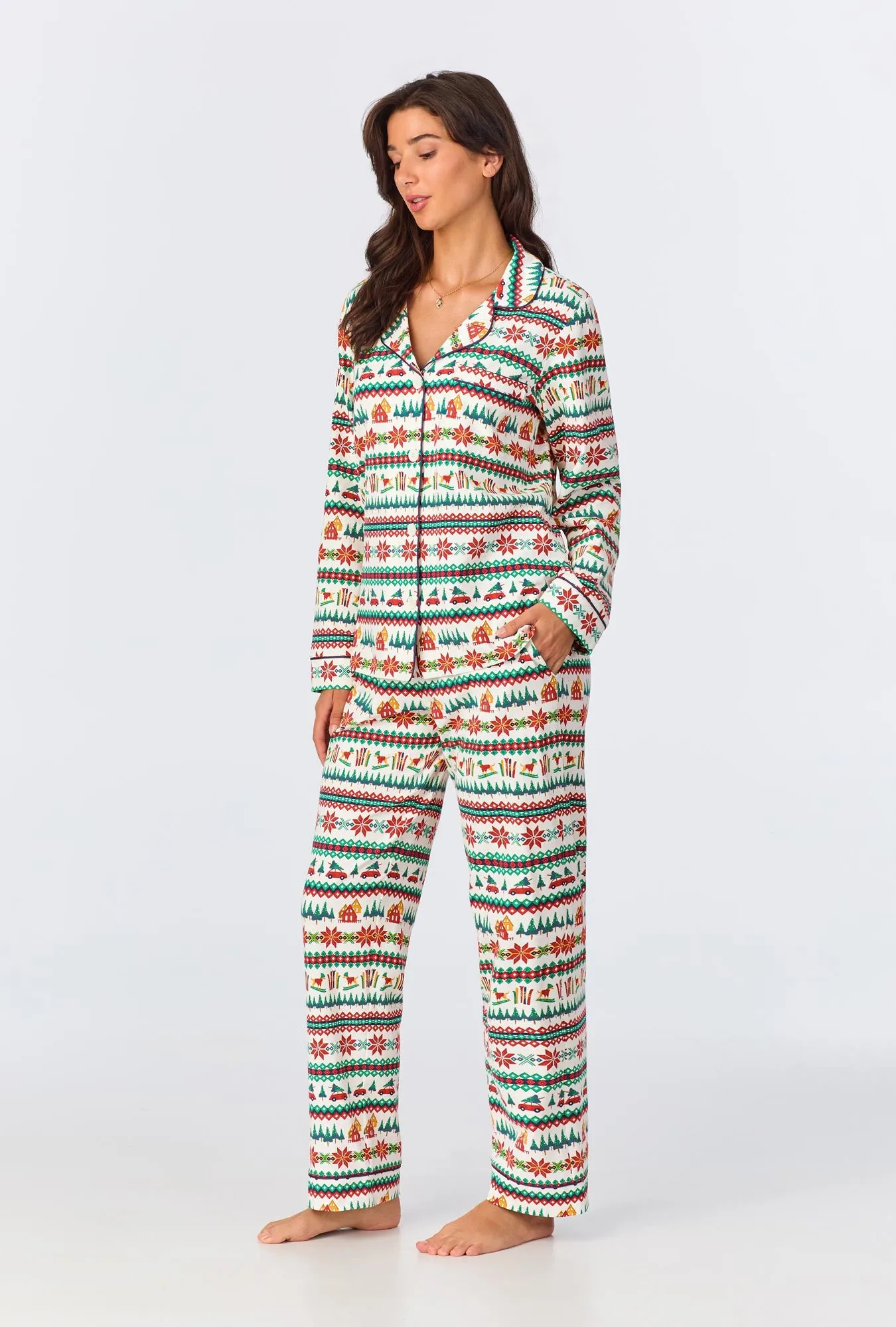 Festive Fairisle Long Sleeve Classic Stretch Jersey PJ Set sold by BedHead product image thumbnail 2