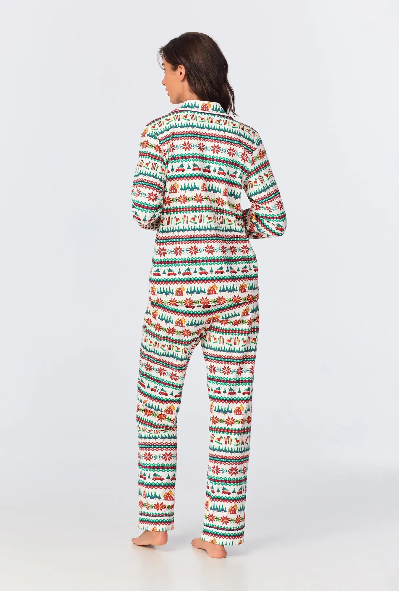 Festive Fairisle Long Sleeve Classic Stretch Jersey PJ Set sold by BedHead product image thumbnail 3