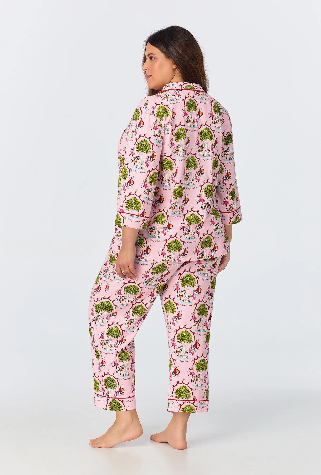 Twelve Days Of Christmas 3/4 Sleeve Classic Stretch Jersey Cropped PJ Set sold by BedHead product image thumbnail 5