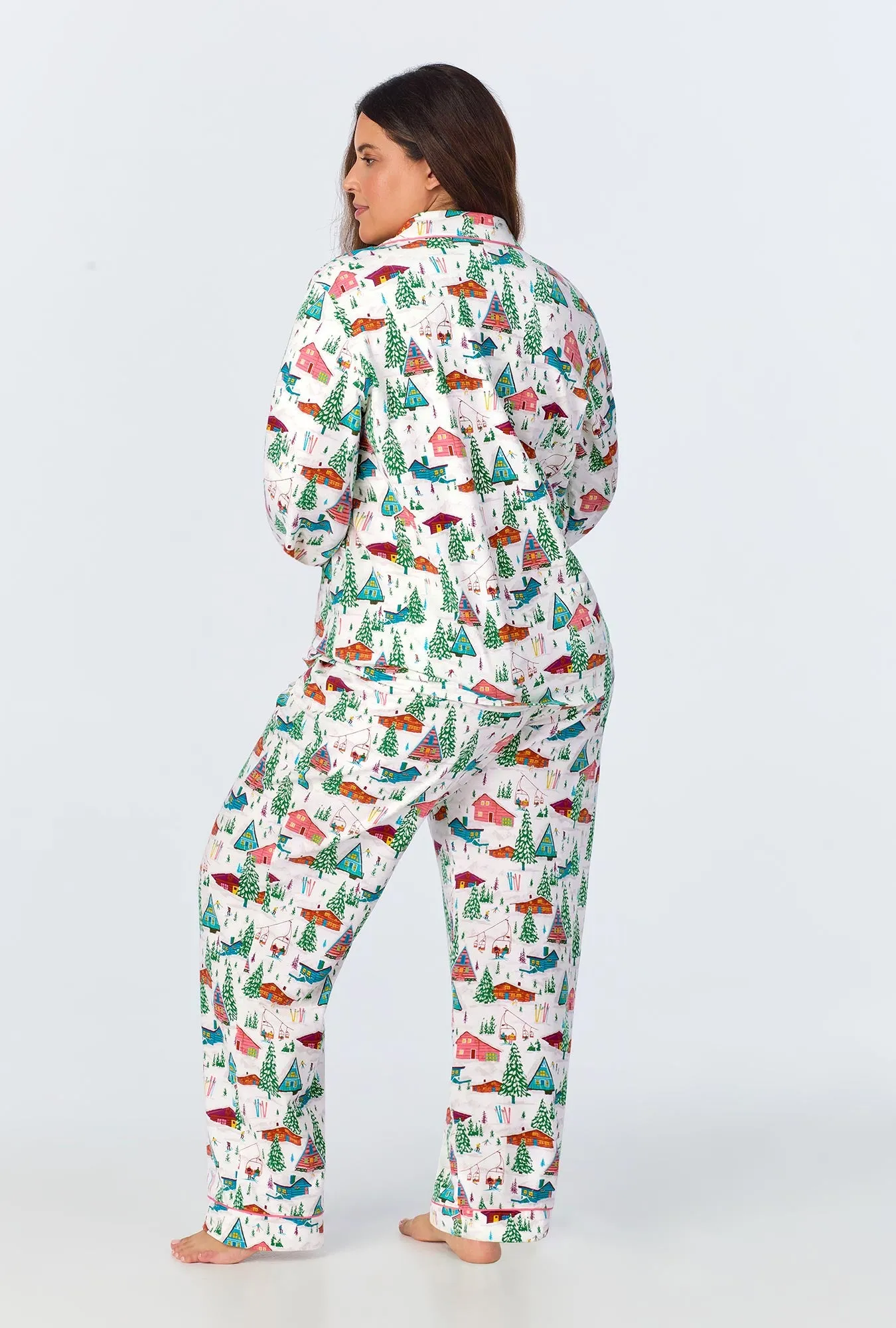 Alpine Cabins Long Sleeve Classic Stretch Jersey PJ Set sold by BedHead product image thumbnail 5