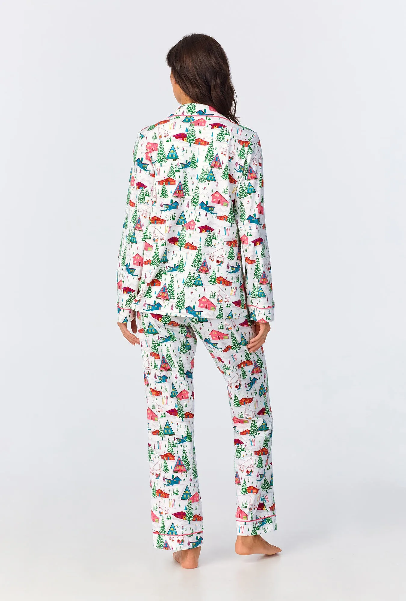 Alpine Cabins Long Sleeve Classic Stretch Jersey PJ Set sold by BedHead product image thumbnail 3