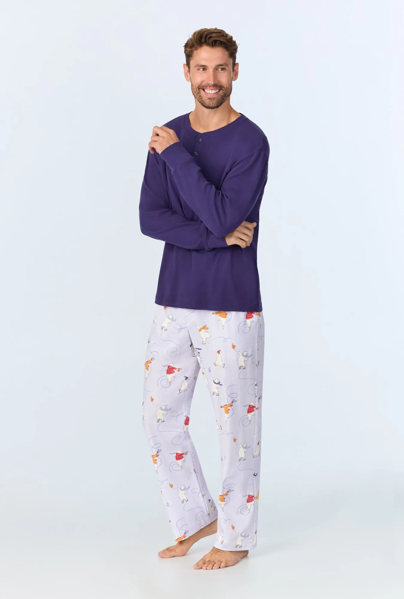 Free Skate Men's Long Sleeve Henley Stretch Jersey PJ Set sold by BedHead product image thumbnail 2