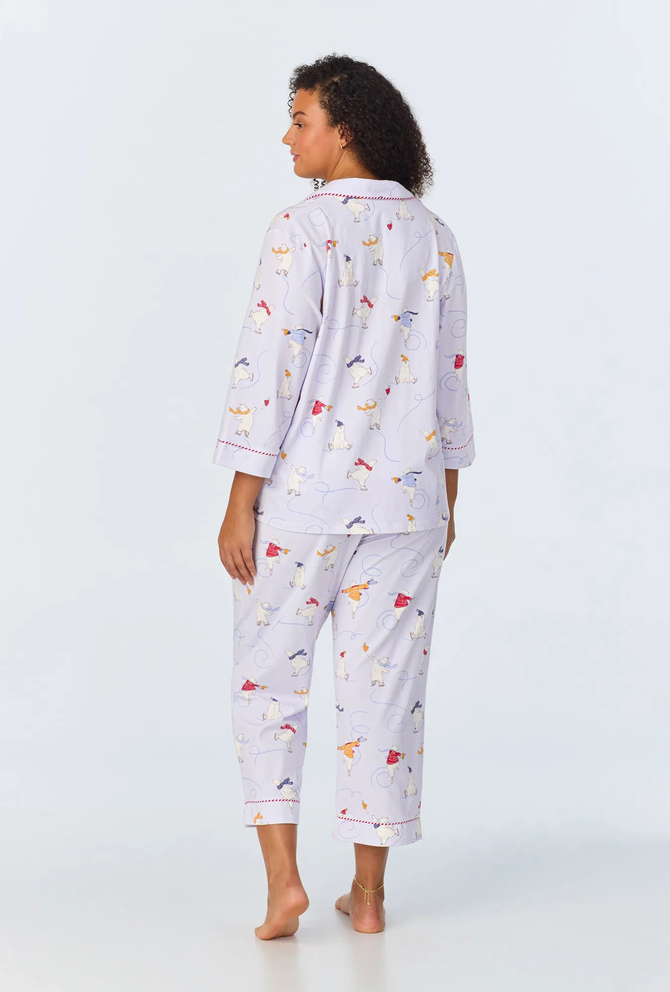 Free Skate 3/4 Sleeve Classic Stretch Jersey Cropped PJ Set sold by BedHead product image thumbnail 5