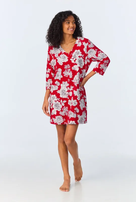 Camellias 3/4 Sleeve Stretch Jersey Sleepshirt sold by BedHead