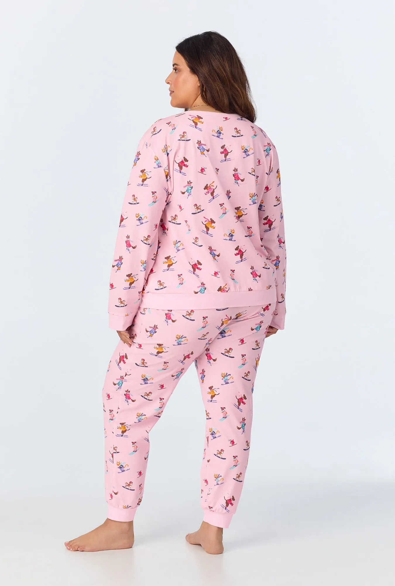 Ski Season Long Sleeve Pullover Crew and Jogger Stretch Jersey PJ Set sold by BedHead product image thumbnail 5