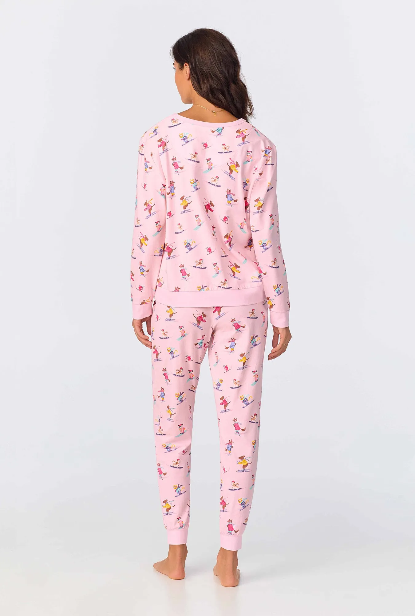 Ski Season Long Sleeve Pullover Crew and Jogger Stretch Jersey PJ Set sold by BedHead product image thumbnail 3