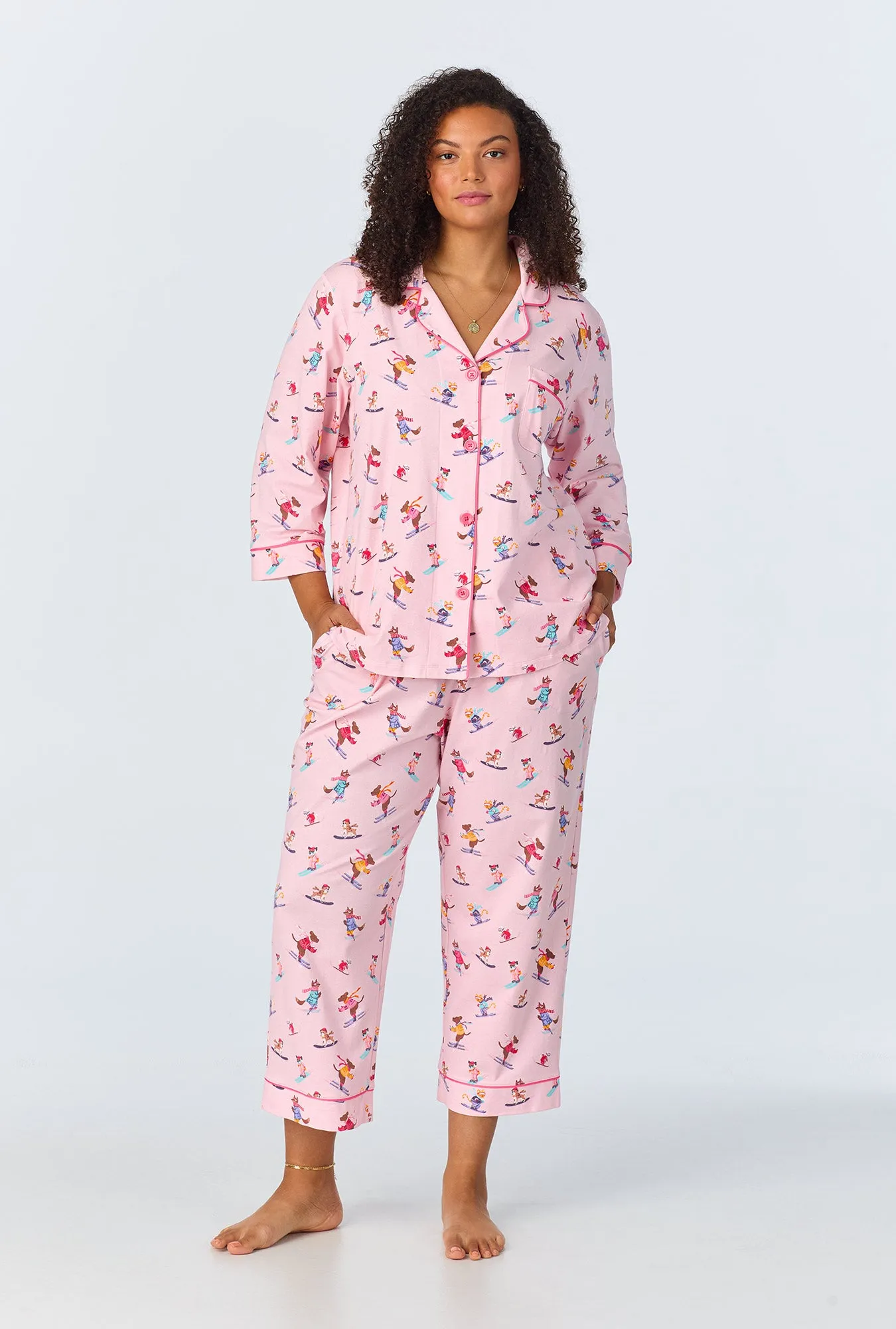 Ski Season Long Sleeve Classic Stretch Jersey PJ Set sold by BedHead product image thumbnail 4