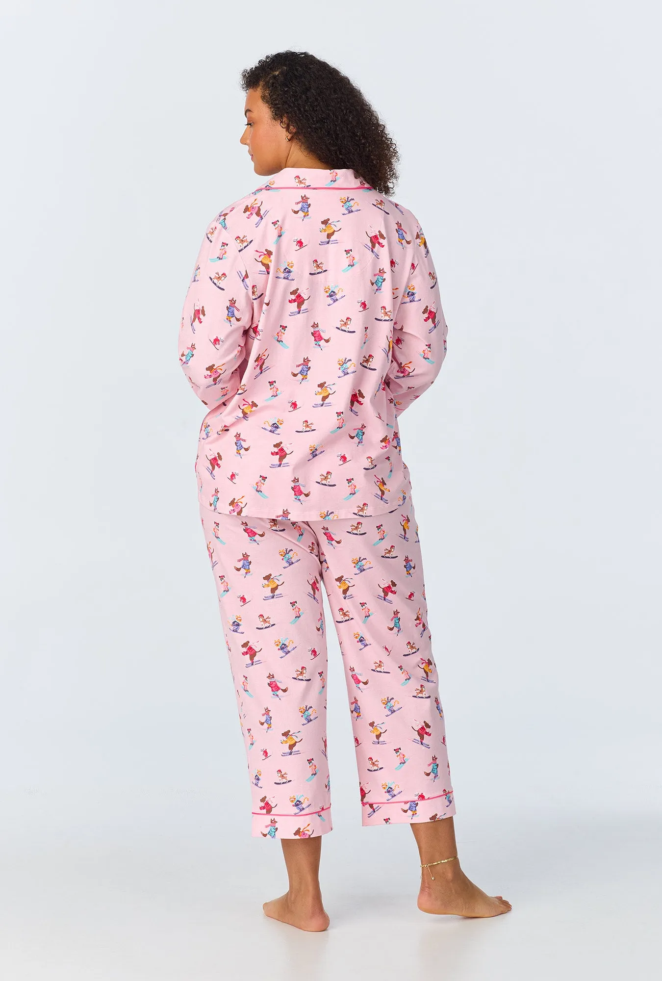 Ski Season 3/4 Sleeve Classic Stretch Jersey Cropped PJ Set sold by BedHead product image thumbnail 5