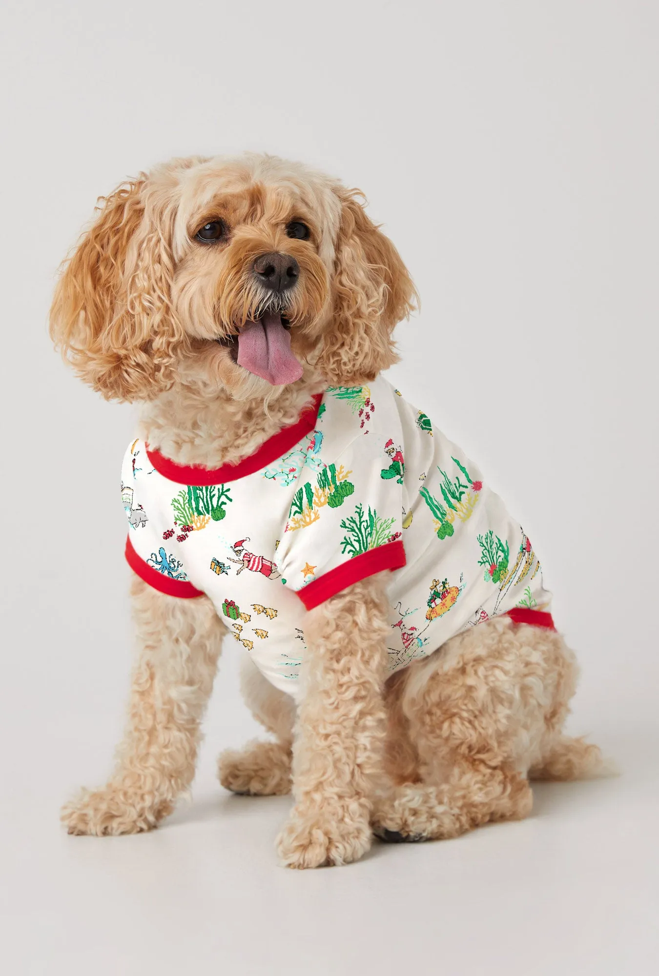 Tis The Sea-Son Stretch Jersey Dog Pajama sold by BedHead