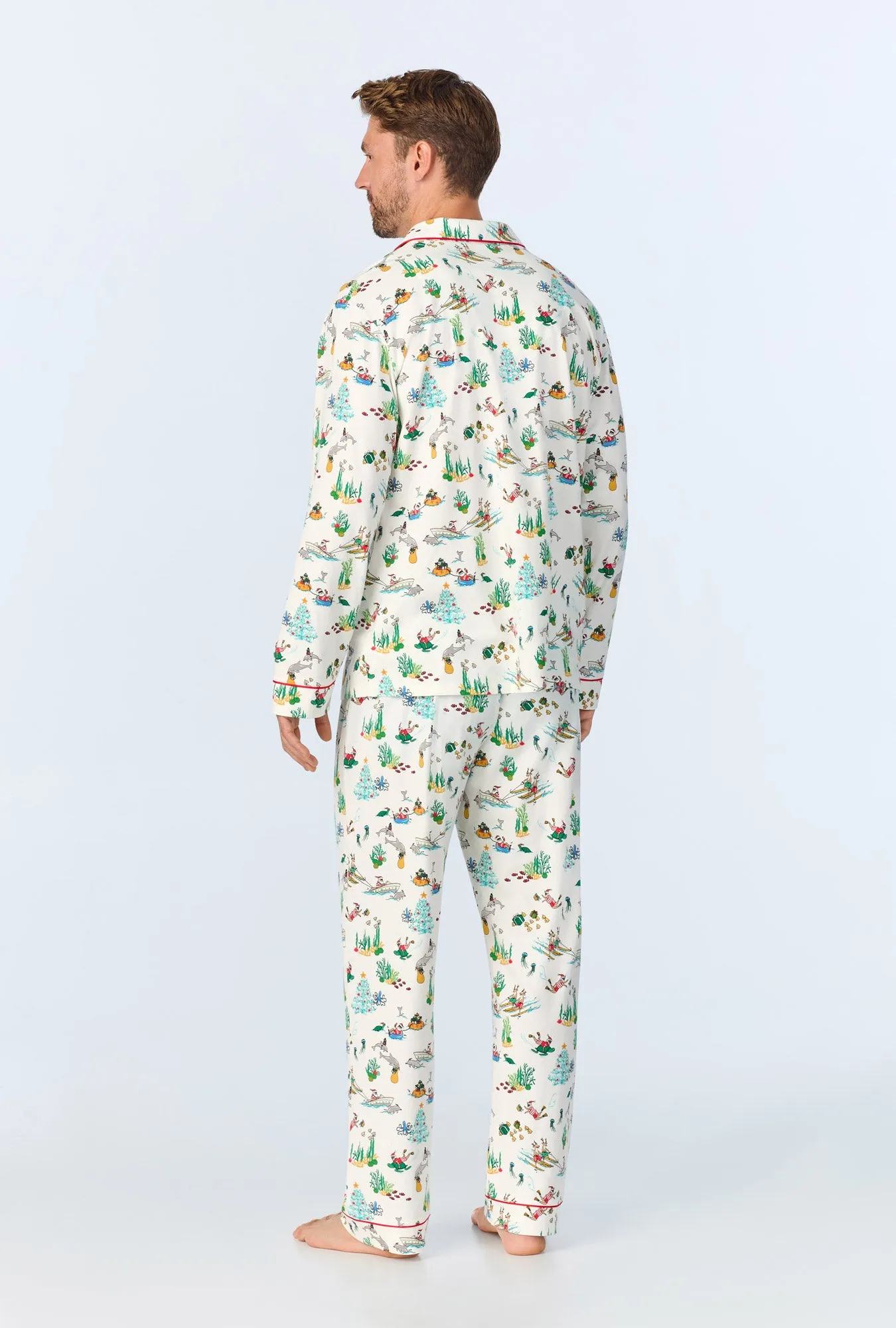 Tis The Sea-Son Men's Long Sleeve Classic Stretch Jersey PJ Set sold by BedHead product image thumbnail 4